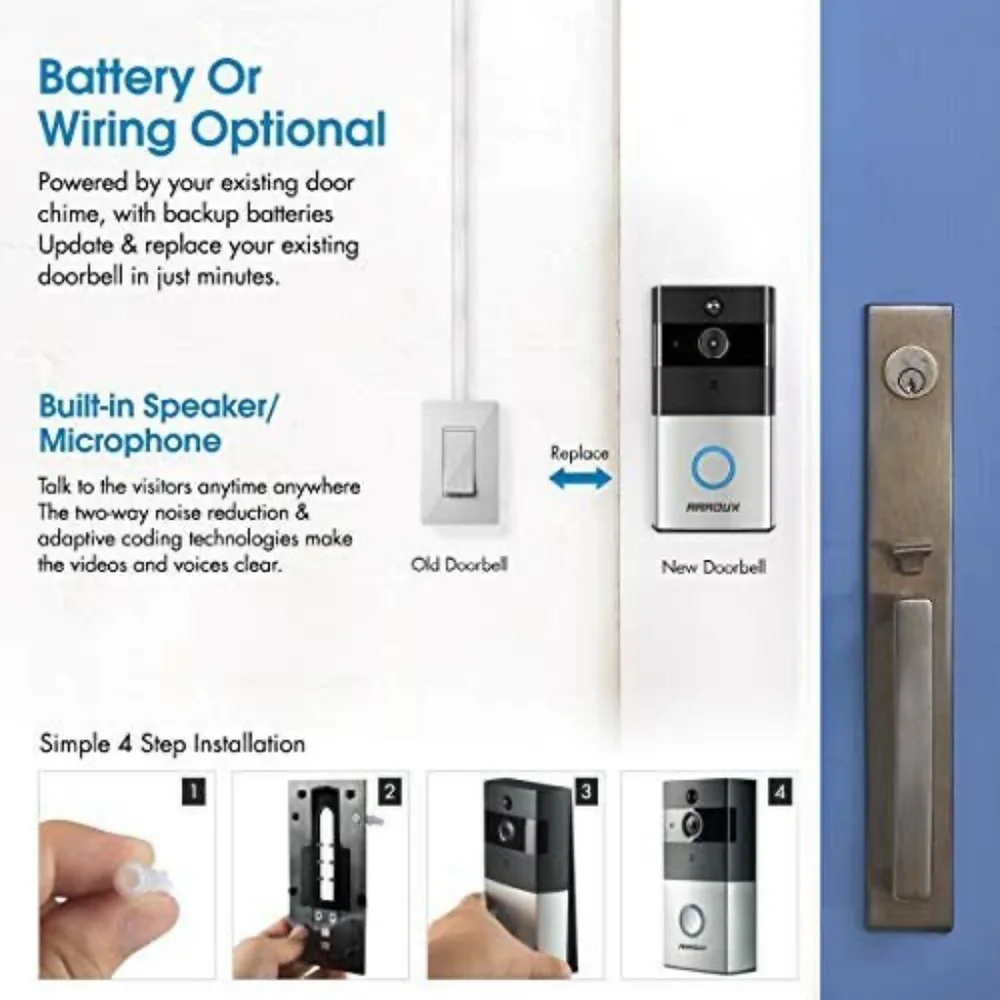 Wireless Smart WiFi Video Doorbell Camera